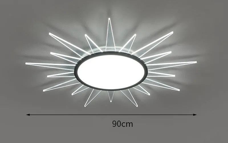 Modern round aluminium LED ceiling lamp with remote control dimming in various sizes