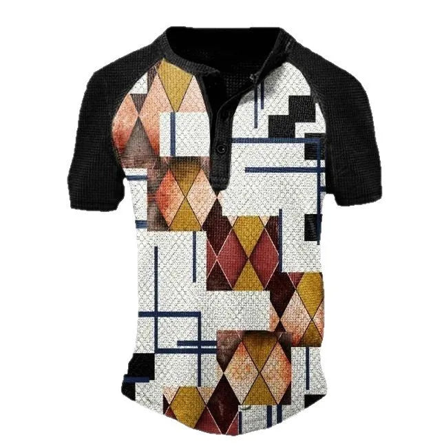 Men's classic polo shirt with short sleeves and button front in bird eye cloth fabric.