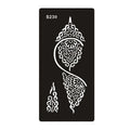 Semi-permanent hollow geometric tattoo sticker sheet on skin, showing Southeast Asian style pattern.