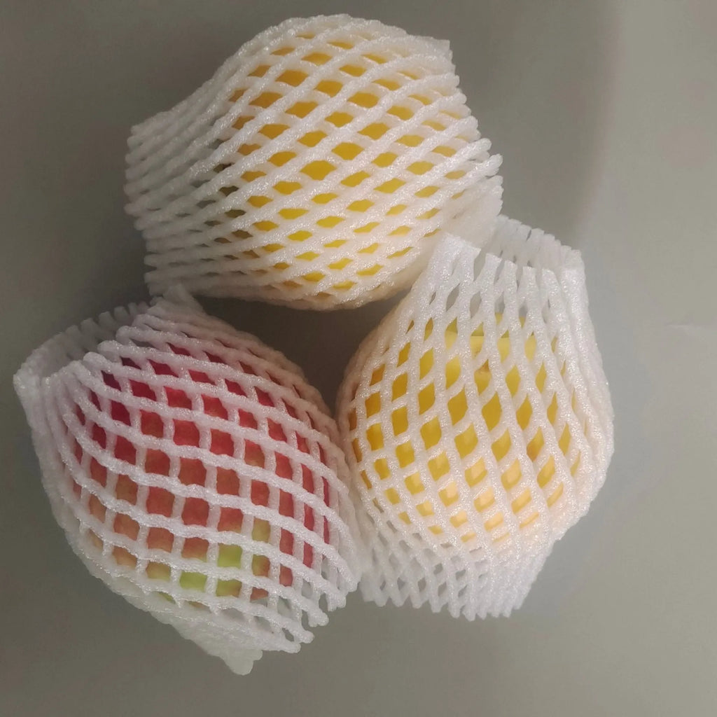 White foam mesh net cover for fruit protection and shockproof packaging