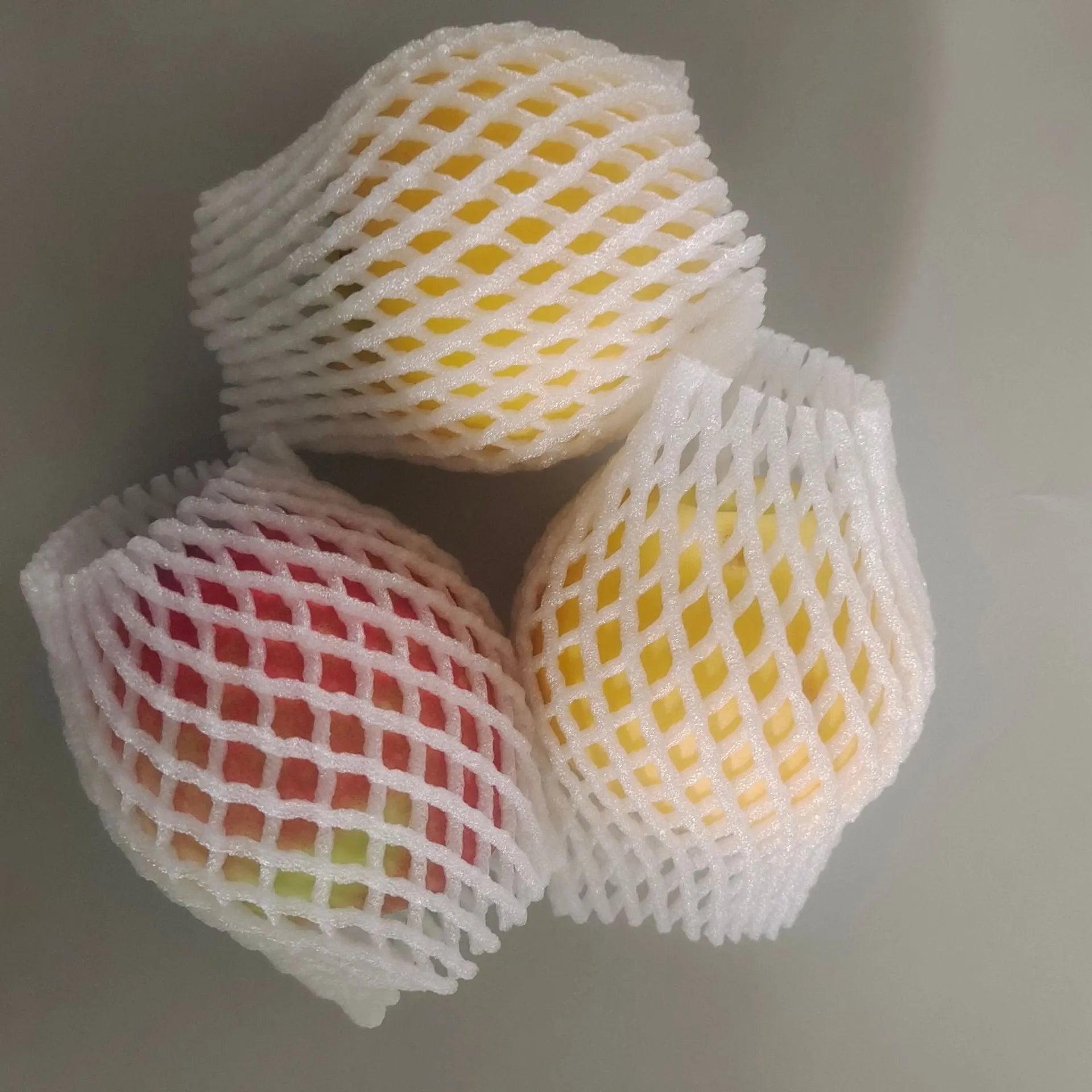 White foam mesh net cover for fruit protection and shockproof packaging
