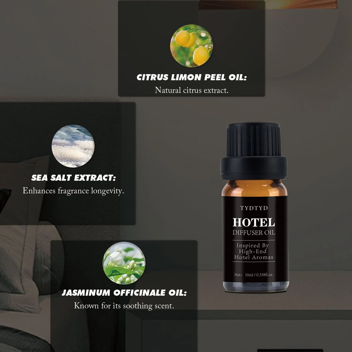 10ml natural plant fragrance essential oil in glass bottle with dropper