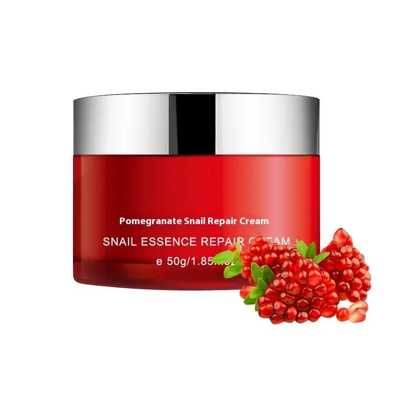 Pomegranate skincare set four-product bundle with red packaging including face wash, toner, lotion and facial cream