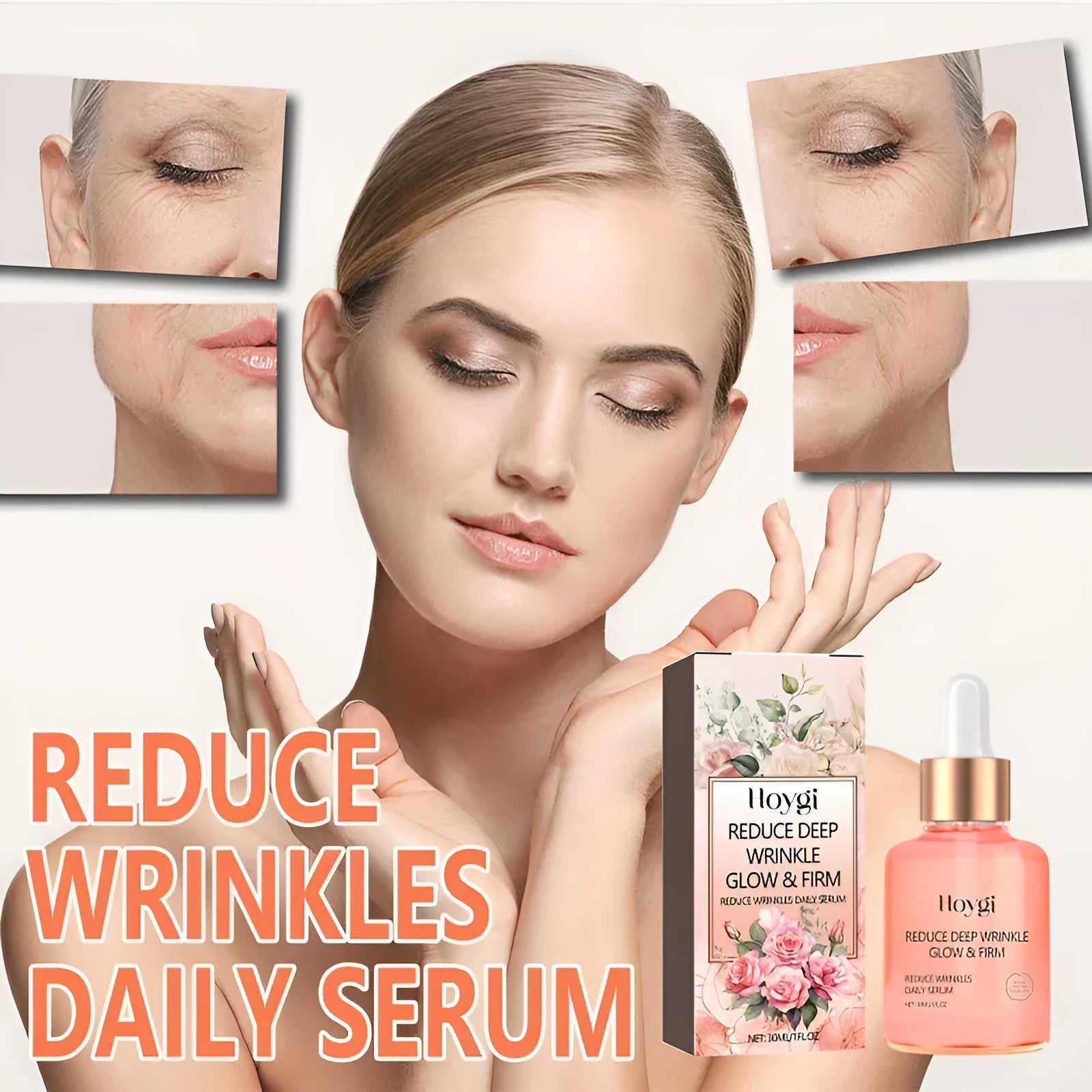 30ml bottle of rose essential oil for facial moisturising and fine wrinkle reduction.