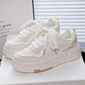 Children's lace-up shoes with cross straps and thick rubber soles in beige colour