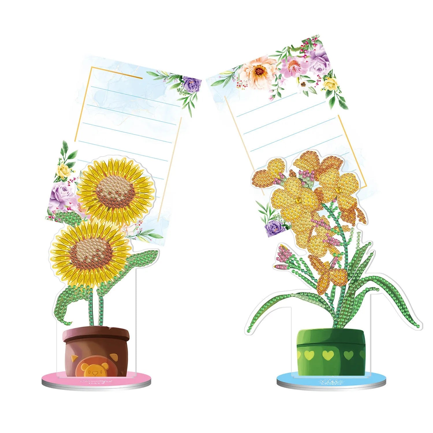Diamond painting decorative note clip with handmade American style craft on desktop