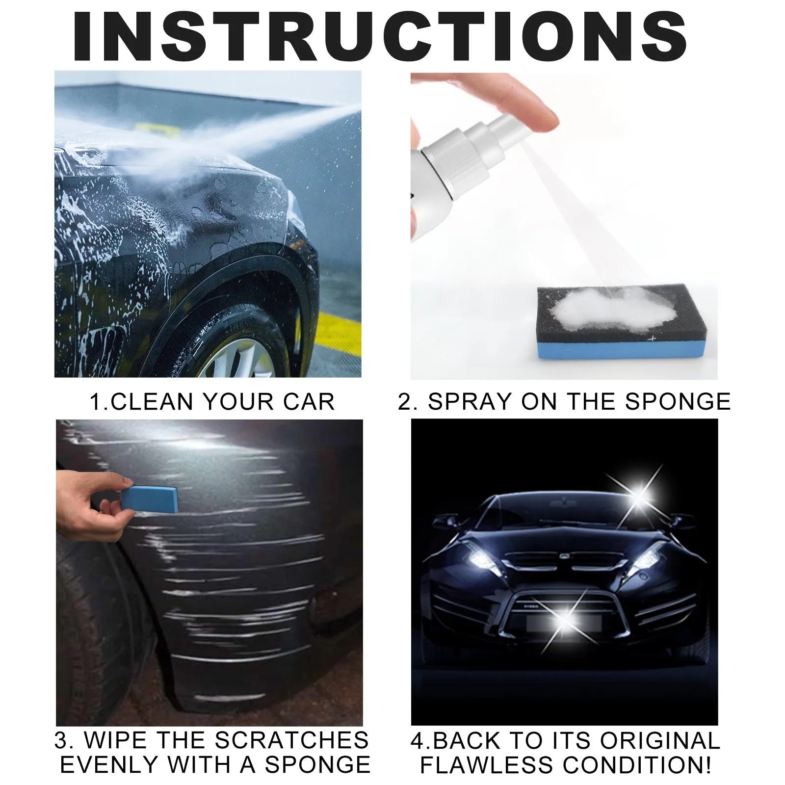Car scratch repair spray bottle 100ml for paint surface scratch removal and sealing glaze coating application