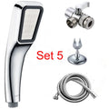 Orange hand-held pressurised shower set with rain function for normal water pressure systems
