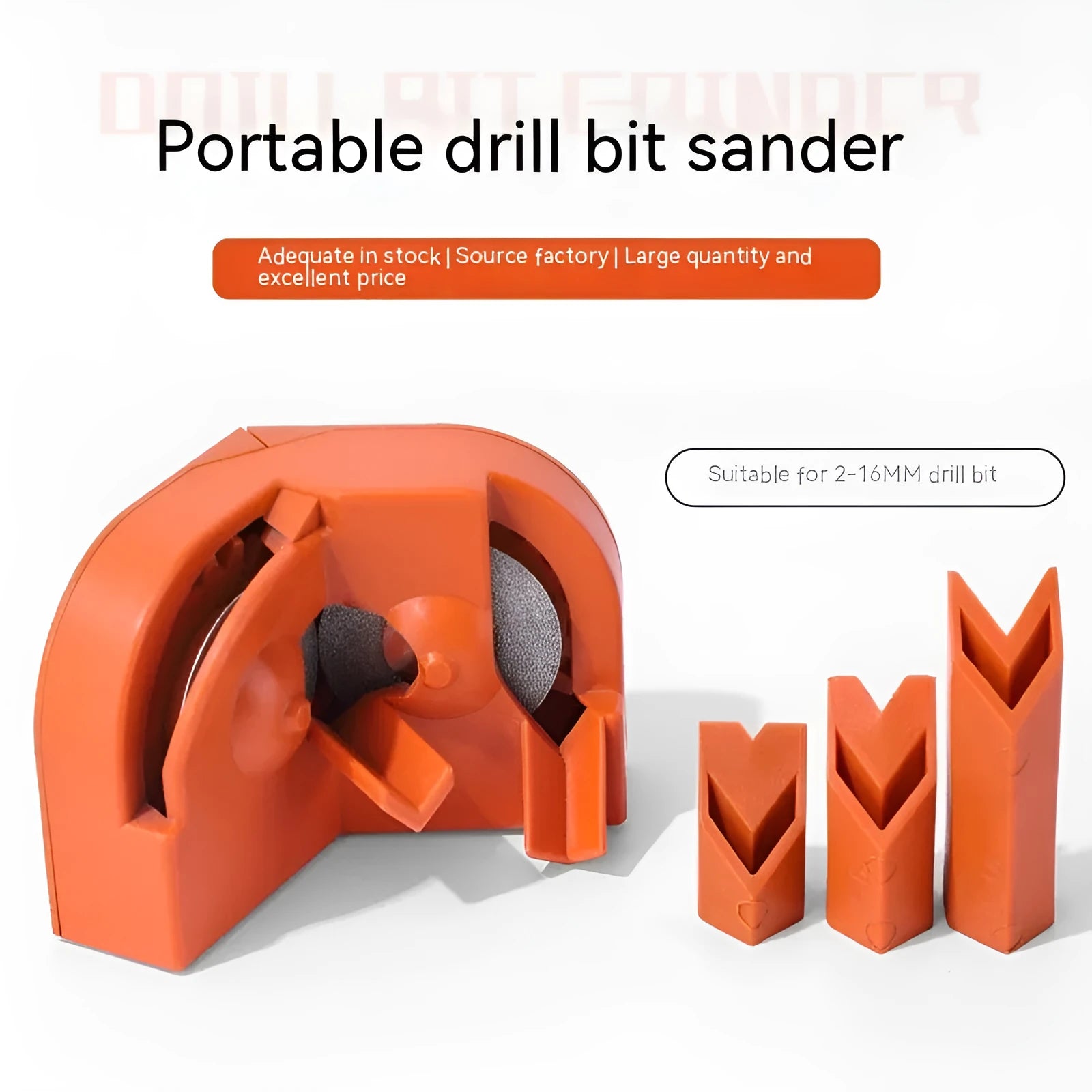 Universal portable grinding drill tool with orange and black sander sets