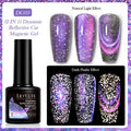 Cat eye series UV gel nail polish bottles showing diamond debris effect with glitter and fragments in six colour styles