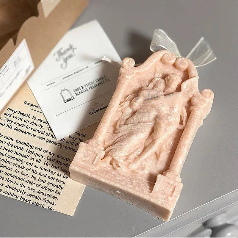 Food-grade silicone mould showing ancient Greek couple angel design for crafts and baking