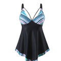 Plus size two-piece swimsuit bikini set in quick-drying polyester fabric