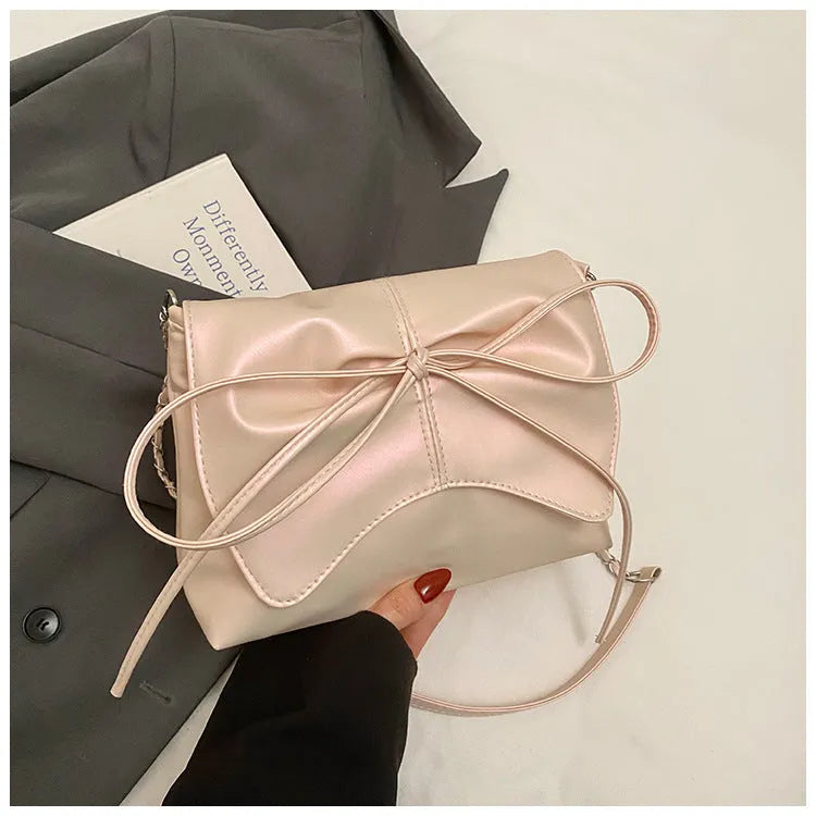 Women's soft PU underarm bag in horizontal square shape with mobile phone compartment