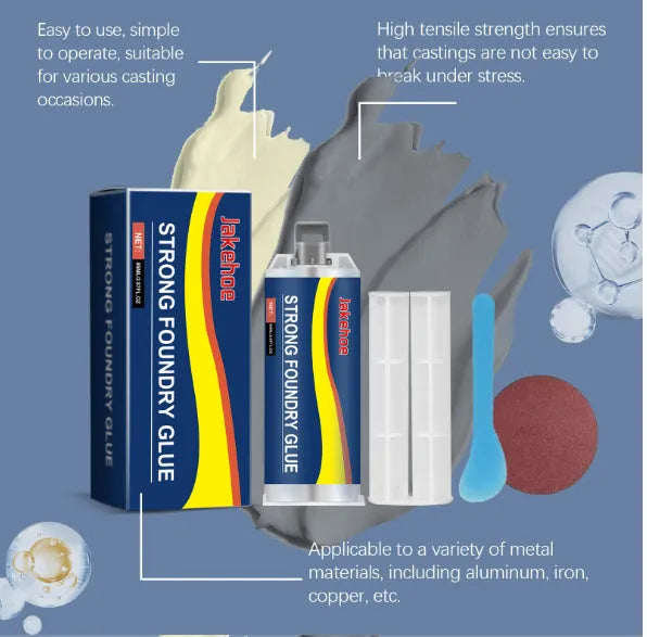 85ml metal repair glue cartridge with push rod, scraper and sandpaper for stainless steel copper aluminium