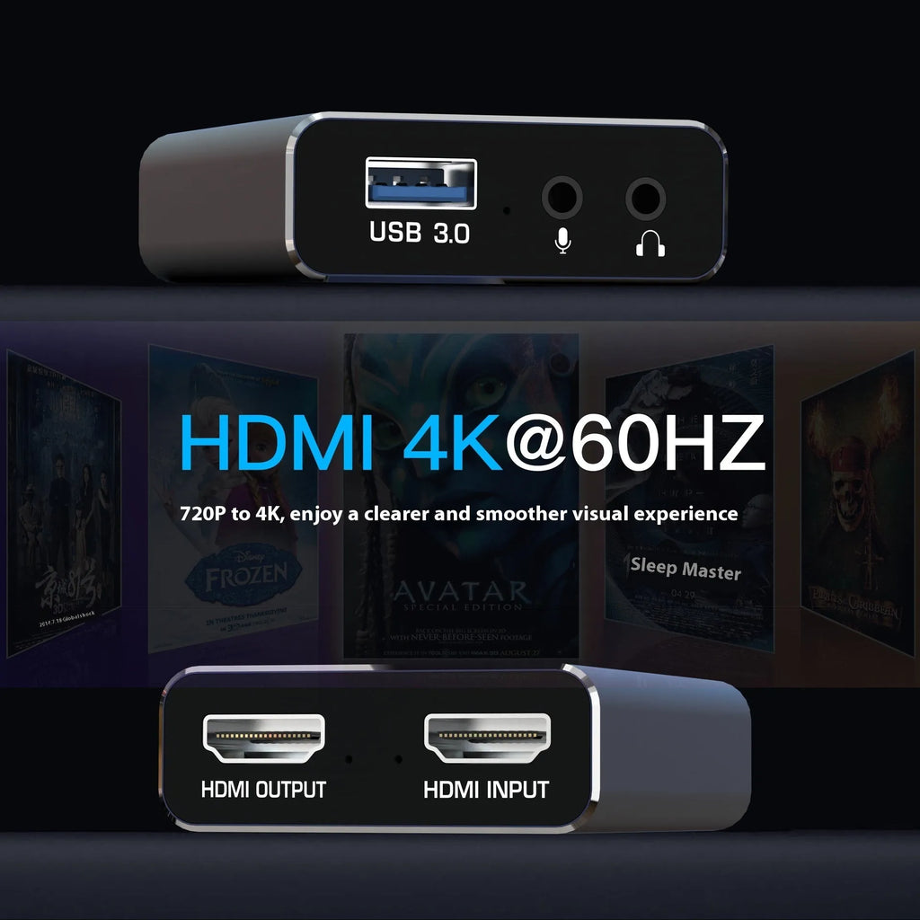 Black 4K gaming set-top box with audio recording functionality and universal system compatibility