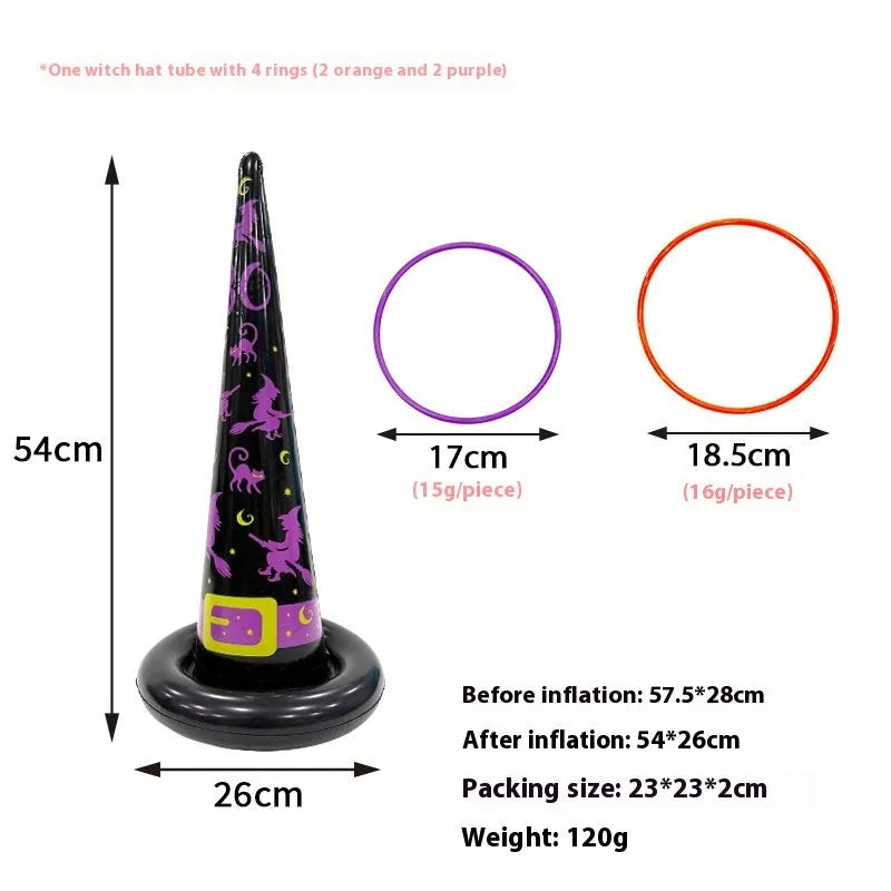 Inflatable octopus ferrule throwing toy in multiple Halloween colour variations