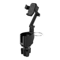 Green car cup holder expander with travel kettle slot, phone holder and additional drink compartments