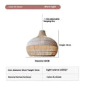 Woven rattan chandelier with a 60cm diameter, pastoral Southeast Asian style, for living room or homestay.
