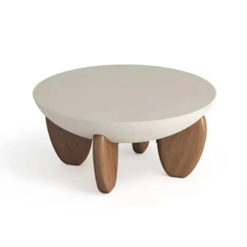 White solid wood coffee table with adjustable height feature and storage compartment