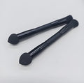 Elegant black double-headed miter sponge concealer brush with wooden handle and artificial fibre bristles