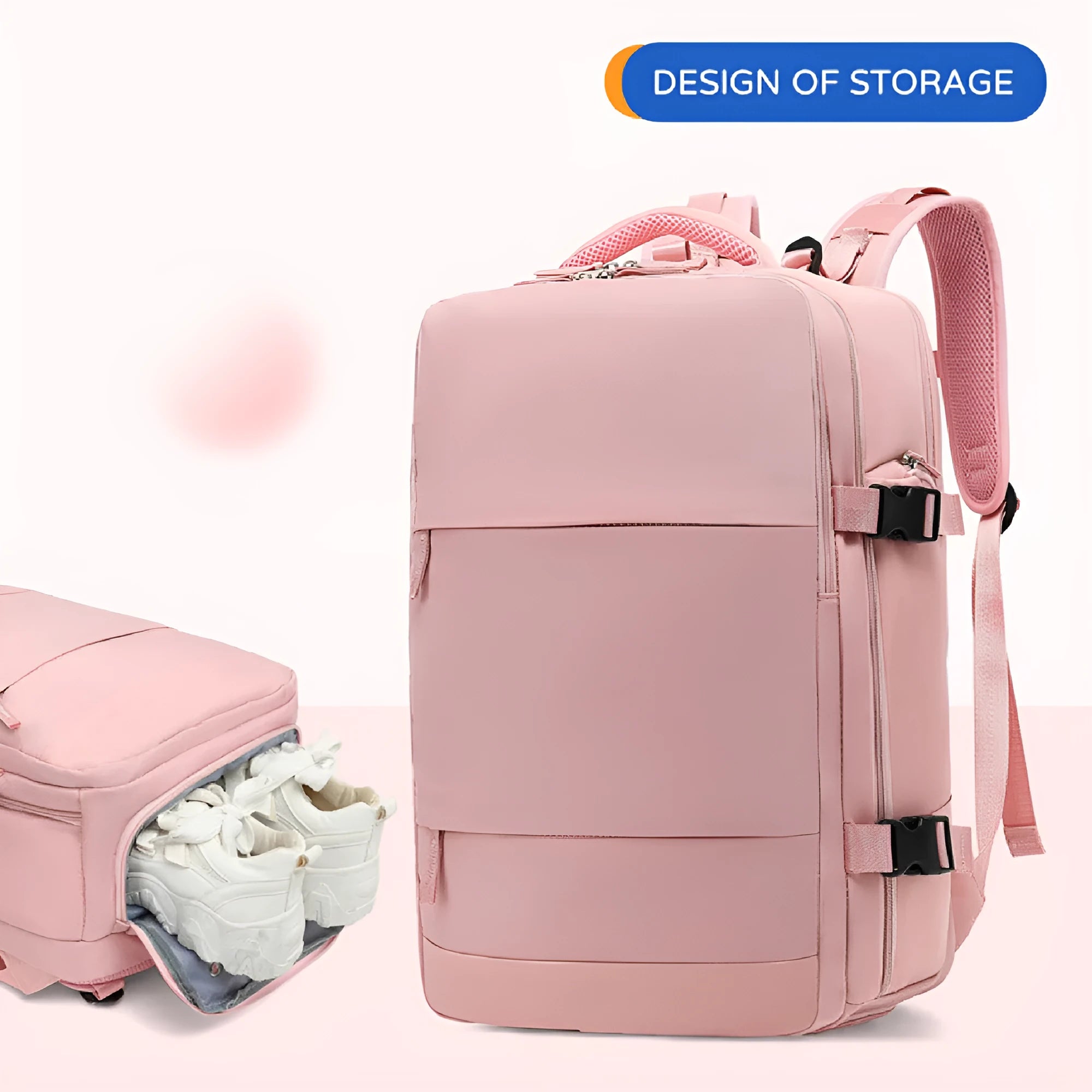Large waterproof nylon mummy backpack in a roll-top design, shown in one of 32 available colours.