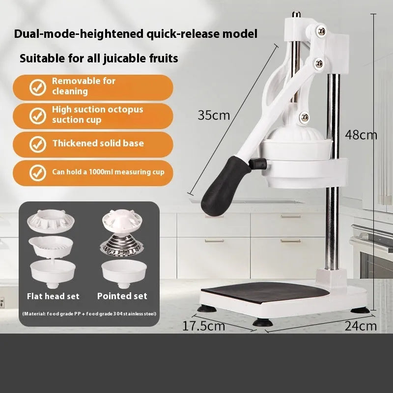 Manual stainless steel orange juicer with hand lever and 480cm nylon component