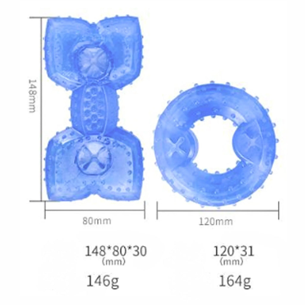 Freezable cooling chew toy for dogs and puppies in bone and circle shapes