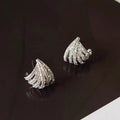Geometric design zircon earrings with platinum electroplating finish for women