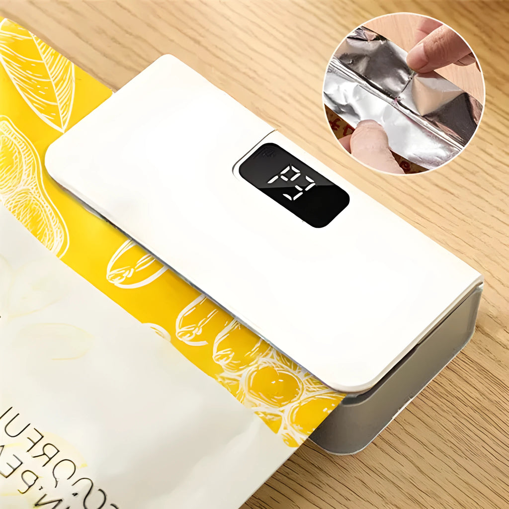 Small portable mini heat sealing machine for plastic bags in blue colour