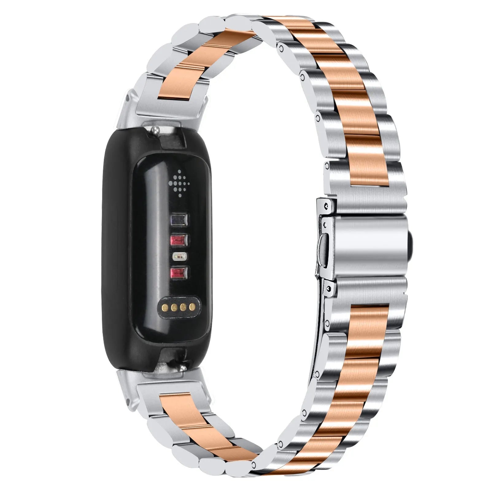 Stainless steel Fitbit Inspire 3 watch strap in multiple colour options showing 12mm connection width