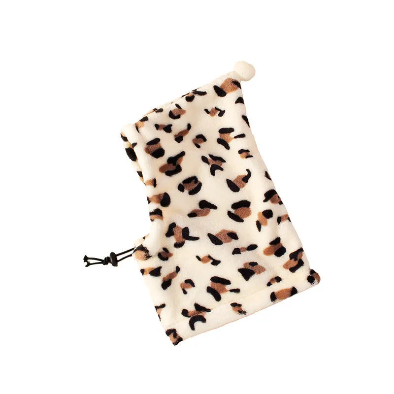 Bear and rabbit ears cloth headdress for pets in leopard print, black, or red colours