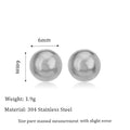 Gold and silver spherical ball stud earrings in 3mm, 4mm, 5mm, and 6mm sizes on a plain background.