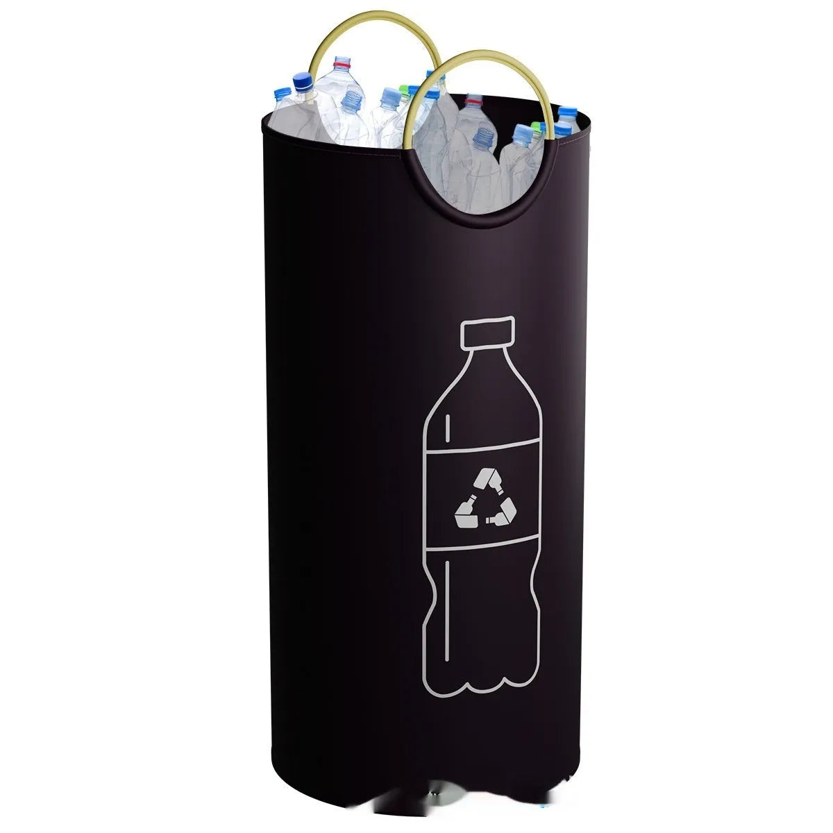 Portable round plastic rubbish bin with 38cm diameter and 72cm height dimensions