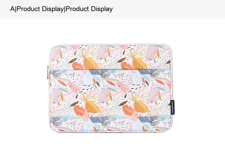 White waterproof 14 inch laptop inner bag in PU leather with shock-resistant construction