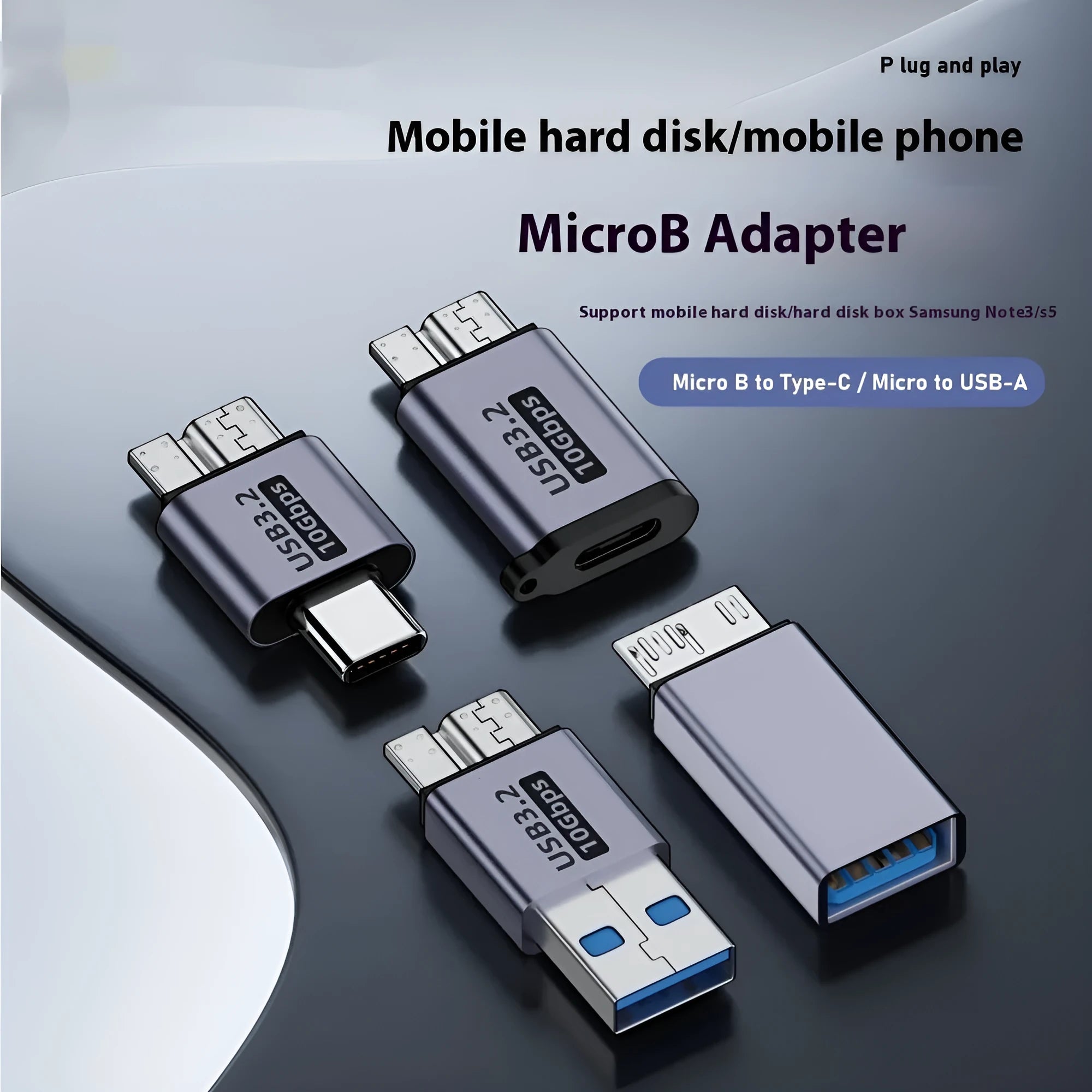 USB AM to Micro-B adapter cable for connecting older devices to computers.