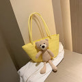 Woven cotton linen dumpling-shaped bag with double shoulder straps in various colours