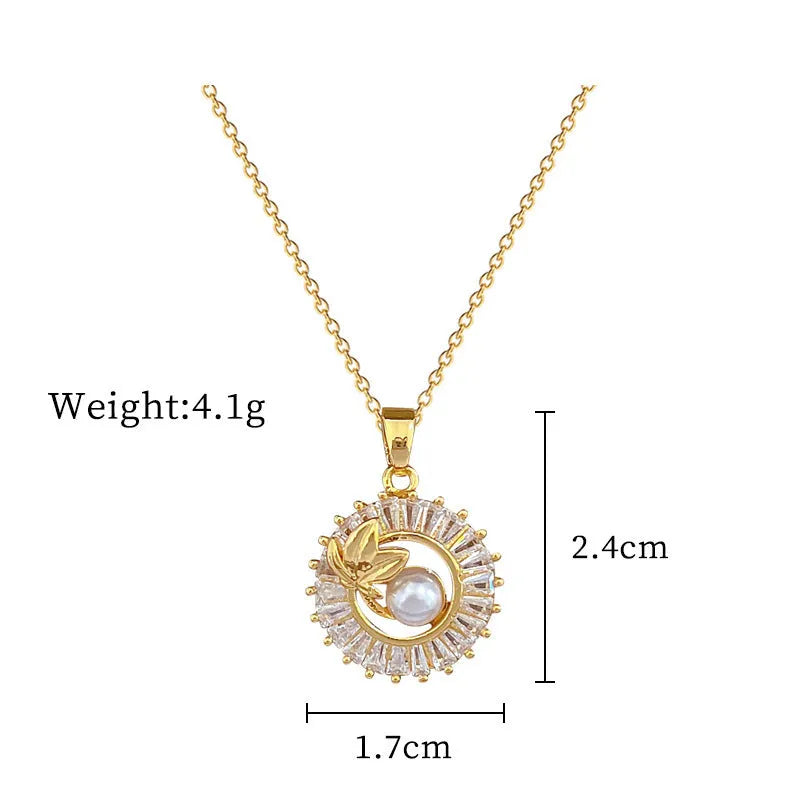 Titanium steel square full diamond personalised ring leaves necklace and earrings jewellery set with gold electroplating
