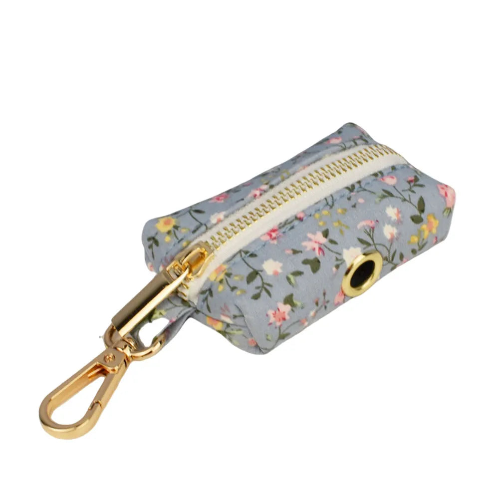 Floral patterned dog collar set with matching leash and vest for pet accessories
