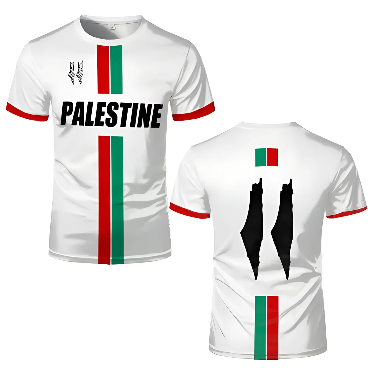 Men's black football t-shirt with 3D printed pattern, half sleeve spandex top on mannequin