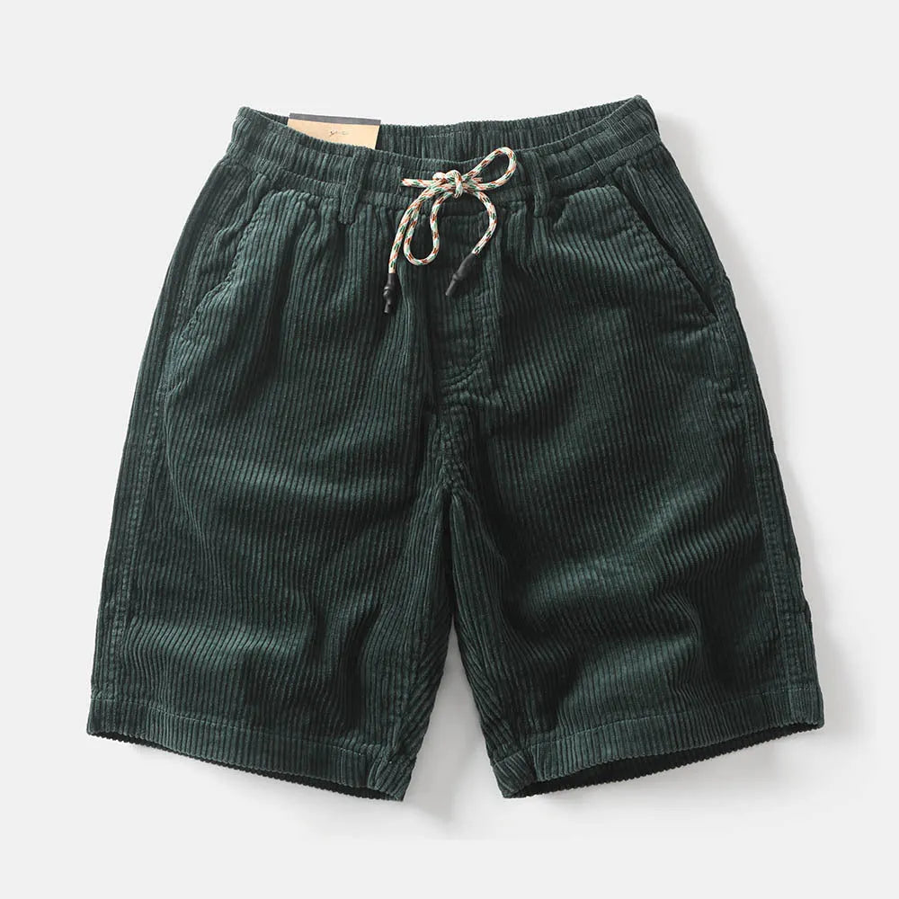 Men's retro American-style cargo shorts in khaki, straight cut, polyester summer wear