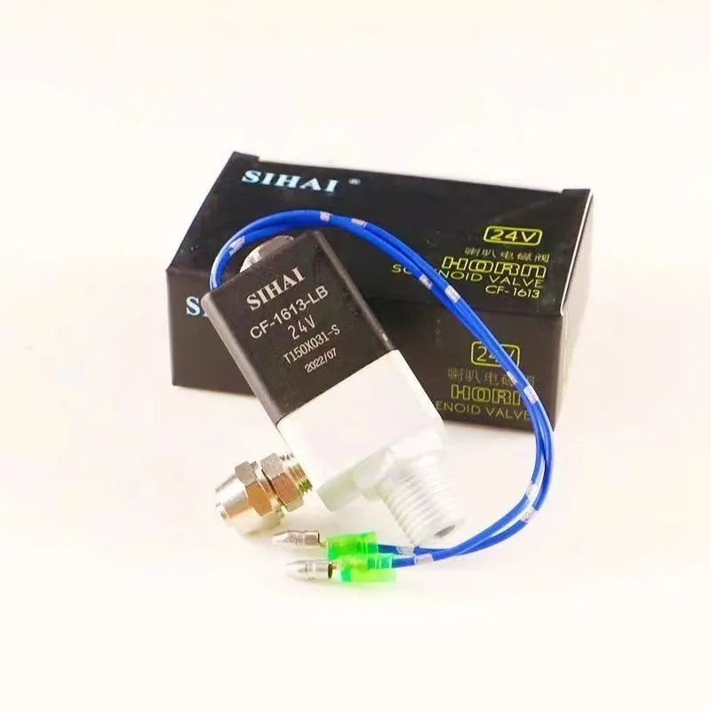 Black dual trumpet 12V 24V 300DB super loud air horn and compressor kit for universal vehicle fitment