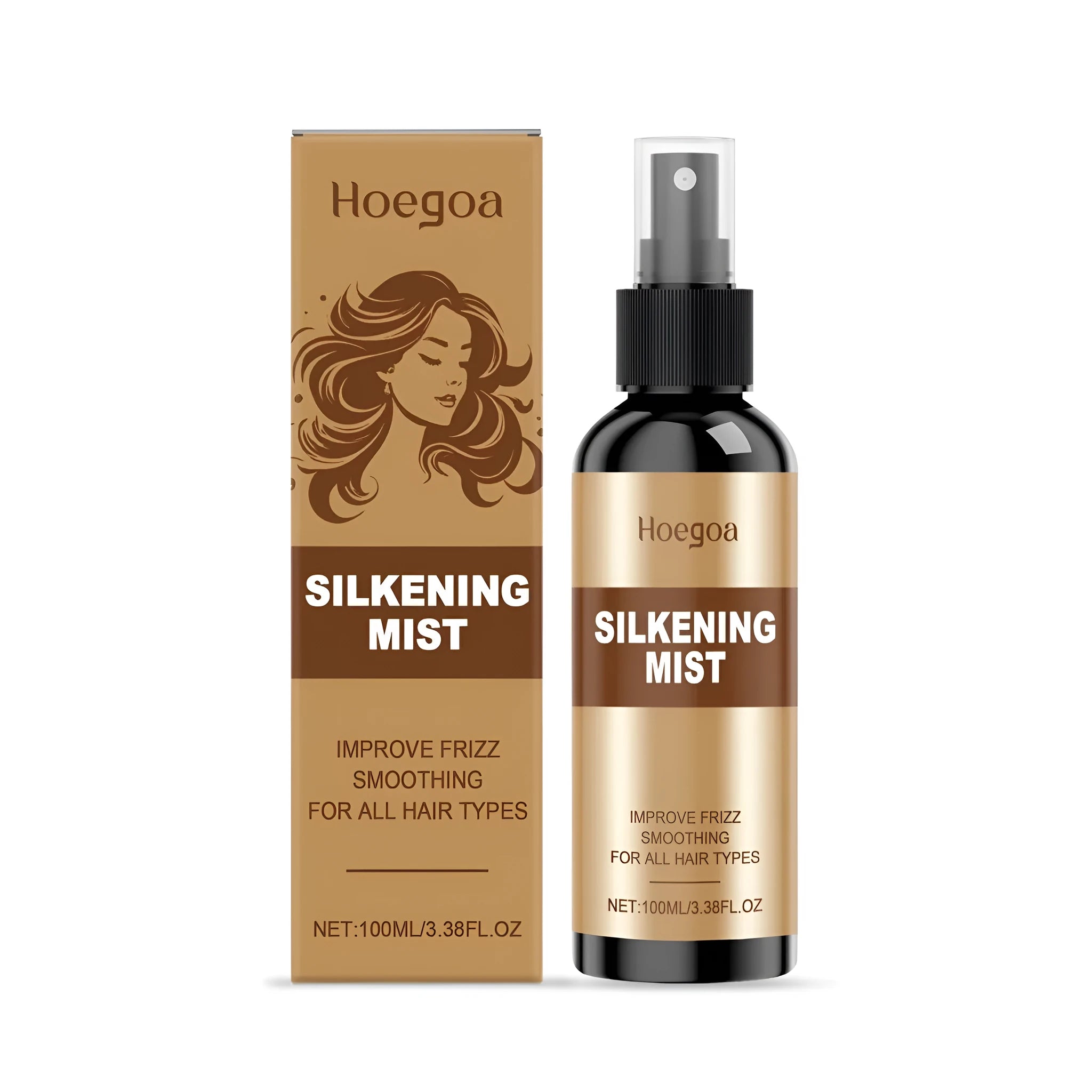 100ml hair care spray bottle with ingredients including ginger oil, rosemary, collagen, glycerin and vitamin E