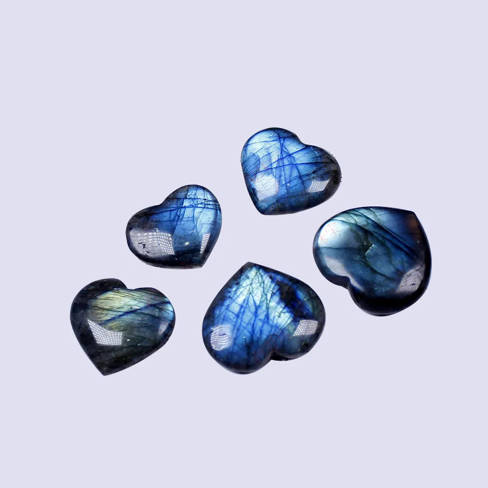 Natural pulled feldspar geometric pendant with a handle, in blue moonlight colour.