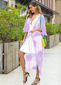 Light purple beach cover-up dress for swimming and beach activities