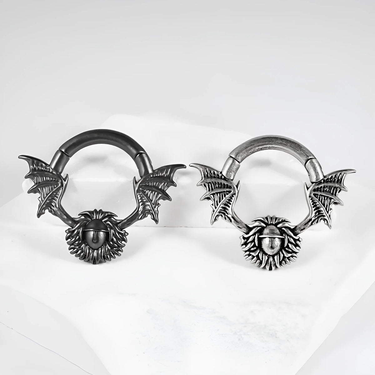 Copper sharp cone round magnetic ear cuff extender for cartilage in one of eight geometric style options.