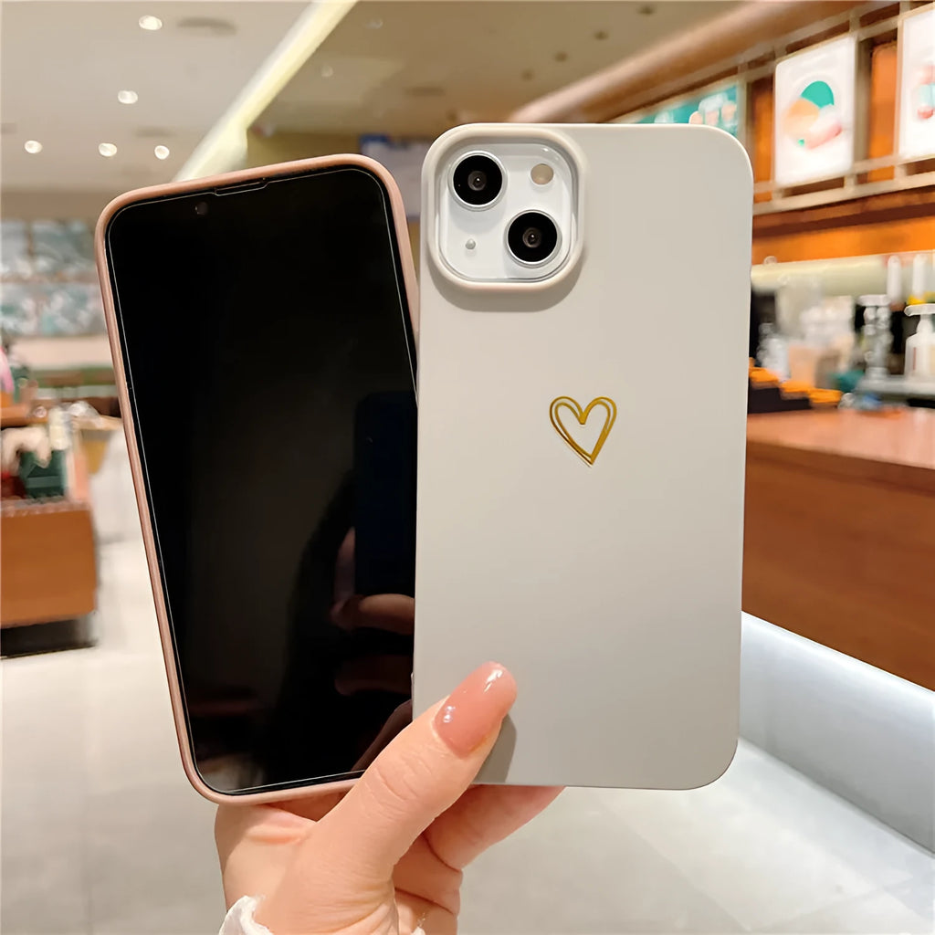 Brown silicone iPhone case with hot stamp cartoon design showing non-slip texture