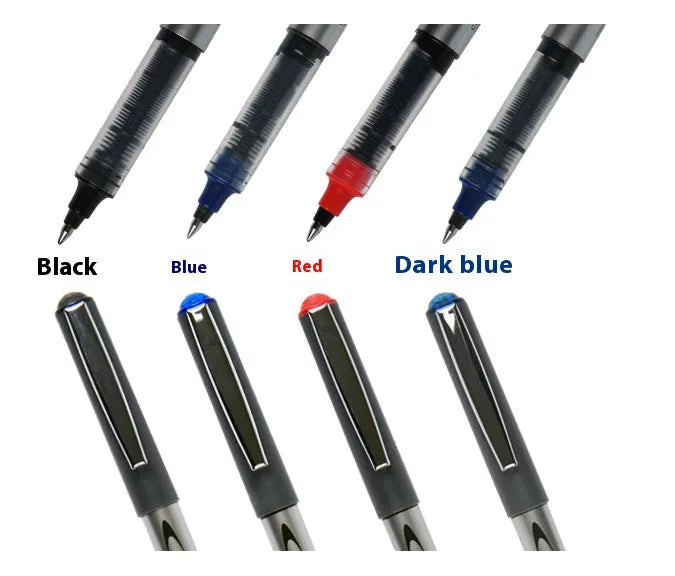 Box of twelve 0.5mm signature pens with quick-drying ink in assorted colours including black, blue and red.
