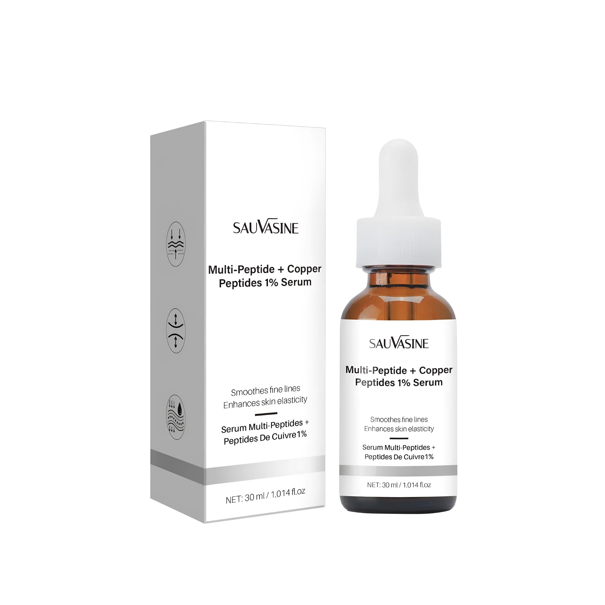 30ml moisturising facial anti-wrinkle oil in square 34.5mm bottle