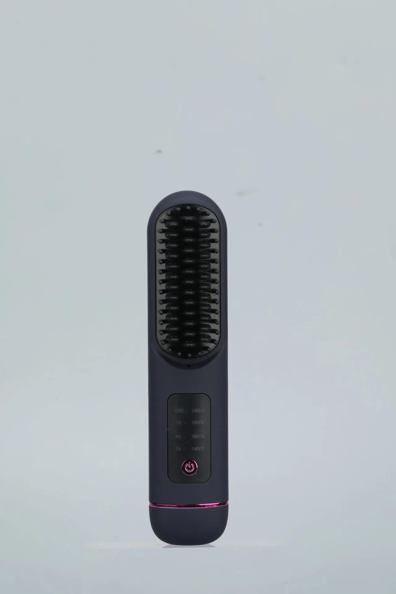 Negative ion straight hair comb in blue, grey, or white, made of ABS plastic.