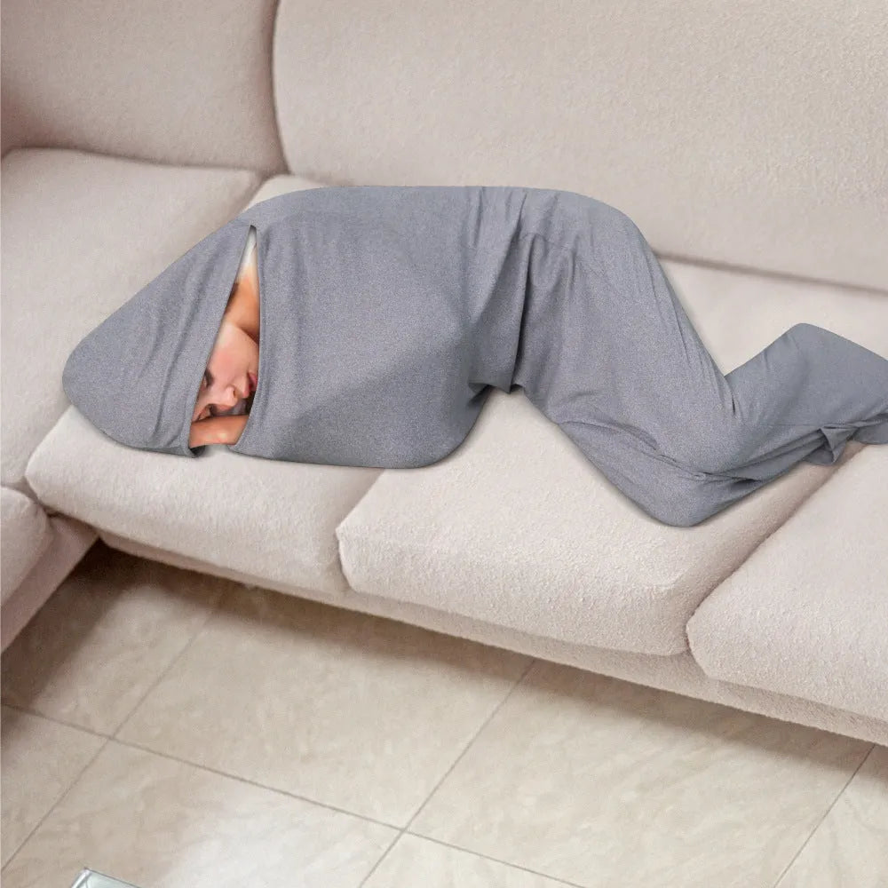 Grey de velvet home sleeping bag in adult and child sizes for parent-child leisure
